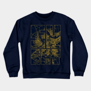 Surat, Gujarat, India City Map Typography - Gold Art Deco Crewneck Sweatshirt